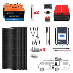ACOPOWER 200Ah Battery 200W Solar Power System