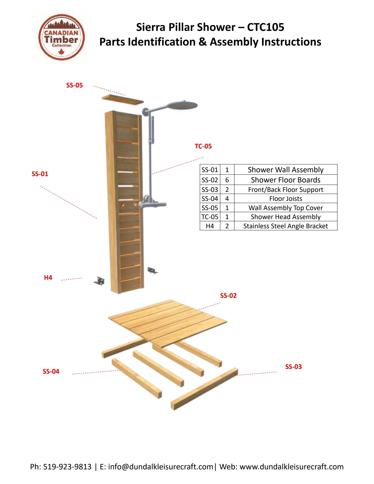 Dundalk Leisurecraft Sierra Outdoor Shower - Green Vista Living