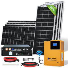 Eco-Worthy 1560W 48V (8×195W) Complete Off-Grid Solar Kit | 3.5kW Inverter + 48V 100Ah Rack Battery