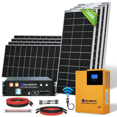 Eco-Worthy 1560W 48V (8×195W) Complete Off-Grid Solar Kit | 3.5kW Inverter + 48V 100Ah Rack Battery - Green Vista Living