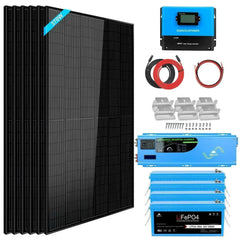 Off Grid Solar Kit 6000W 48VDC 120V/240V 10.24KWH Lithium Battery 6 X 370 Watt Solar Panels SGK-PRO64 - Green Vista Living