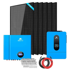Off-Grid Solar Kit 6500W 48VDC 120/240VAC 10.24KWH PowerWall Lithium Battery 6 X 370 Watts Solar Panels SGM-6510M - Green Vista Living