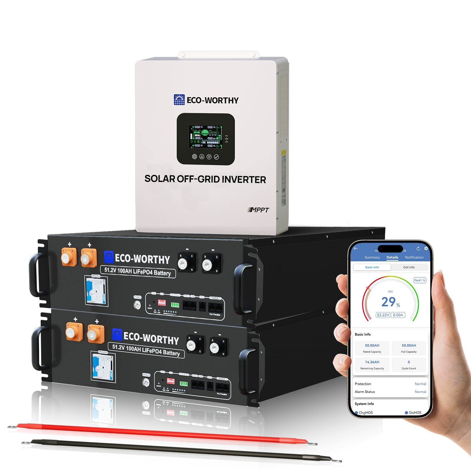 Off Grid Home Power Bundle | 5kW Inverter with 48V 100AH Server Rack Battery Eco-Worthy