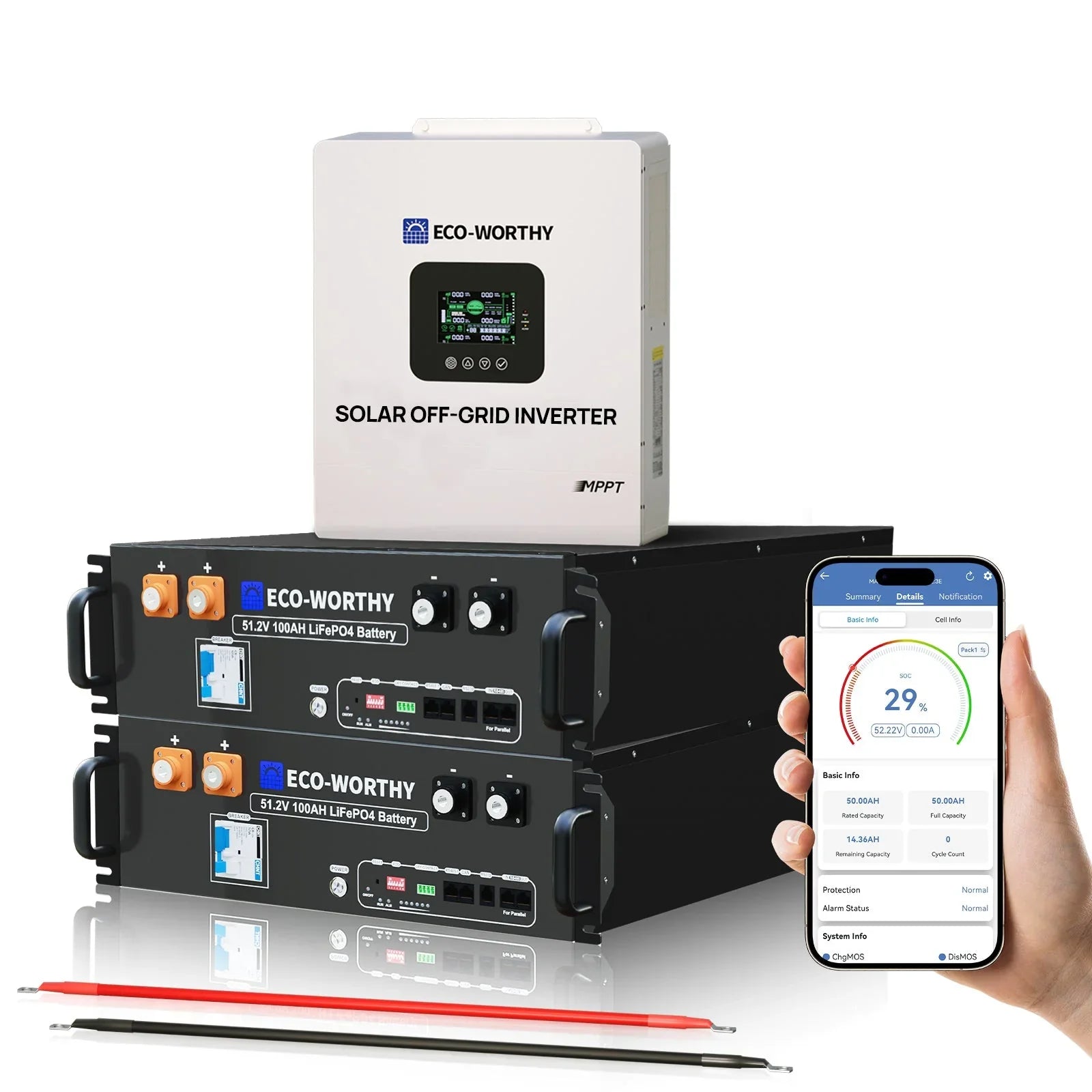 Off Grid Home Power Bundle | 5kW Inverter with 48V 100AH Server Rack Battery Eco-Worthy