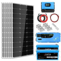 Off Grid Solar Kit 3000W Inverter 12VDC 120V Output Battery 600 watt Solar Back Up SGK-PRO3 - Green Vista Living