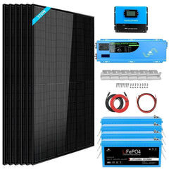 Off Grid Solar Kit 6000W 24VDC 120V/240V 10.24KWH Lithium Battery 6 X 370 Watt Solar Panels SGK-PRO62 - Green Vista Living