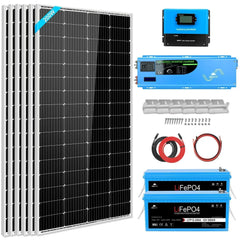 Off Grid Solar Kit 4000W Inverter 12VDC 120V/240V Battery 1200 Watt Solar Back Up SGK-PR4S - Green Vista Living
