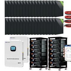 ECO-WORTHY Complete Off-Grid Solar Power System - 10000W 120/240V Output | 20.48kWh/61.44kWh Lithium Battery | 4920 Watts/14760Watts PV Input