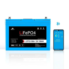 Sungold Power 12V 100AH LiFePO4 Deep Cycle Lithium Battery / Bluetooth /Self-heating / IP65 - Green Vista Living