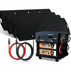 ECO-WORTHY SL3500 Stackable Power Station with 4×200W Portable Solar Panels | 5120 Wh Capacity | Emergency Backup | Portable & Expandable Power & Capacity Eco-Worthy