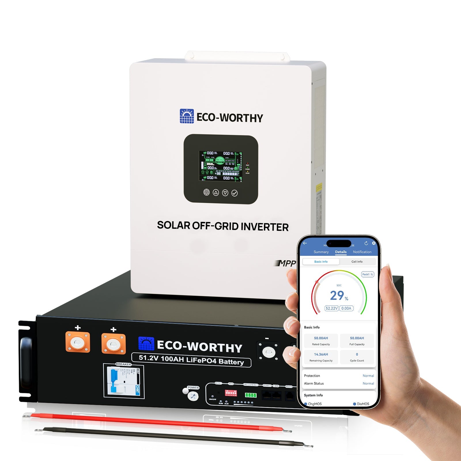 Off Grid Home Power Bundle | 5kW Inverter with 48V 100AH Server Rack Battery Eco-Worthy