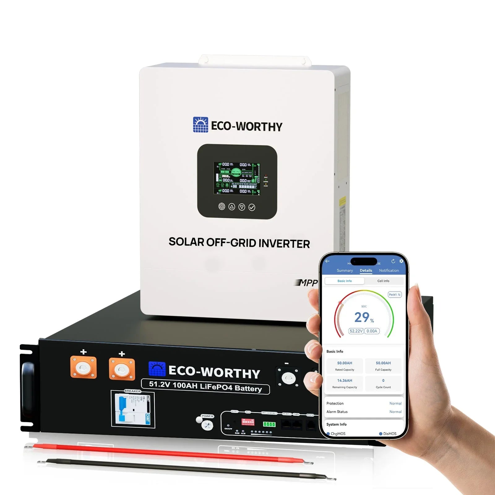 Off Grid Home Power Bundle | 5kW Inverter with 48V 100AH Server Rack Battery Eco-Worthy