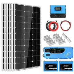 Off Grid Solar Kit 3000W Inverter 12VDC 120V Output Battery 600 watt Solar Back Up SGK-PRO3 - Green Vista Living