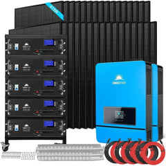 Off Grid Solar Kit 16KW 48VDC 120V/240V 25.6KWH LITHIUM BATTERY 32 X 415 Watts Solar Panels SGR-16K25E - Green Vista Living