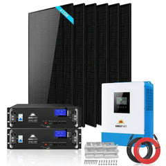 Off-Grid Solar Kit 5000W 48VDC 120V 10.24KWH Lithium Battery 6 X 415 Watts Solar Panels SGR-5KE - Green Vista Living