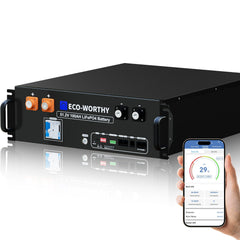 ECO-WORTHY 48V 100Ah Server Rack Battery | 5.12kWh V3 Lithium Battery | UL1973 | UL9540A | CEC Eco-Worthy