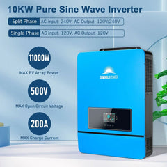 Off-Grid Solar Kit 10KW 48VDC 120V/240V LifePo4 20.48KWH Lithium Battery 12 X 450 Watts Solar Panels SGR-10K20E - Green Vista Living