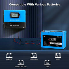 SunGold Power 100A MPPT Solar Charge Controller | 99.9% Efficient | Auto-Detect 12V/24V/36V/48V | Bluetooth Monitoring | Parallel Power Function