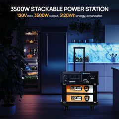 ECO-WORTHY SL3500 Stackable Power Station with 4×200W Portable Solar Panels | 5120 Wh Capacity | Emergency Backup | Portable & Expandable Power & Capacity Eco-Worthy