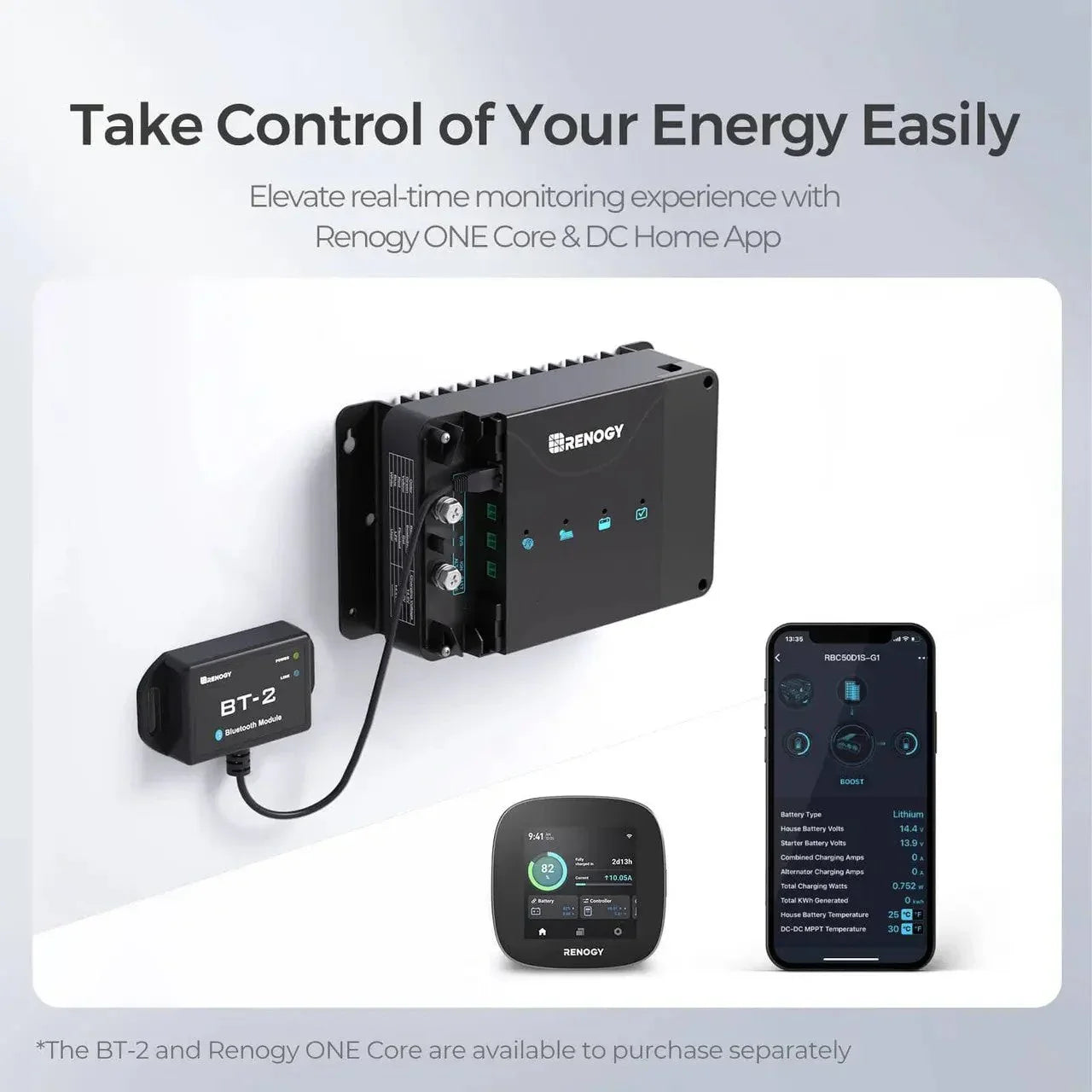 Renogy 12V 30A/50A DC-DC On-Board Battery Charger with MPPT with Renogy ONE Core - Green Vista Living