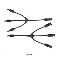 Solar Connectors M Branch Parallel Adapter Cable MMMF+FFFM Pair - Green Vista Living
