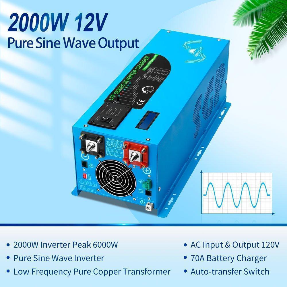 Sungold Power 2000W DC 12V Pure Sine Wave Inverter With Charger - Green Vista Living