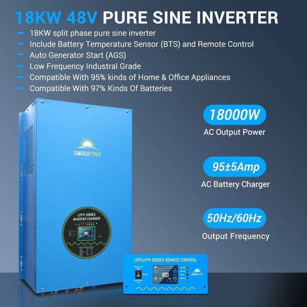 Sungold Power 18000W 48V Split Phase Pure Sine Wave Inverter Charger - Green Vista Living