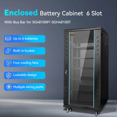 Sungold Power Enclosed Battery Cabinet 6 Slot with Bus Bar for SG48100P/ SGH48100T - Green Vista Living