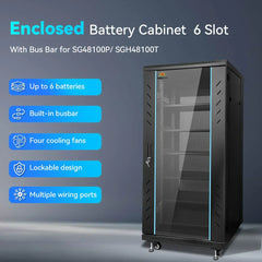 Sungold Power Enclosed Battery Cabinet 6 Slot with Bus Bar for SG48100P/ SGH48100T - Green Vista Living