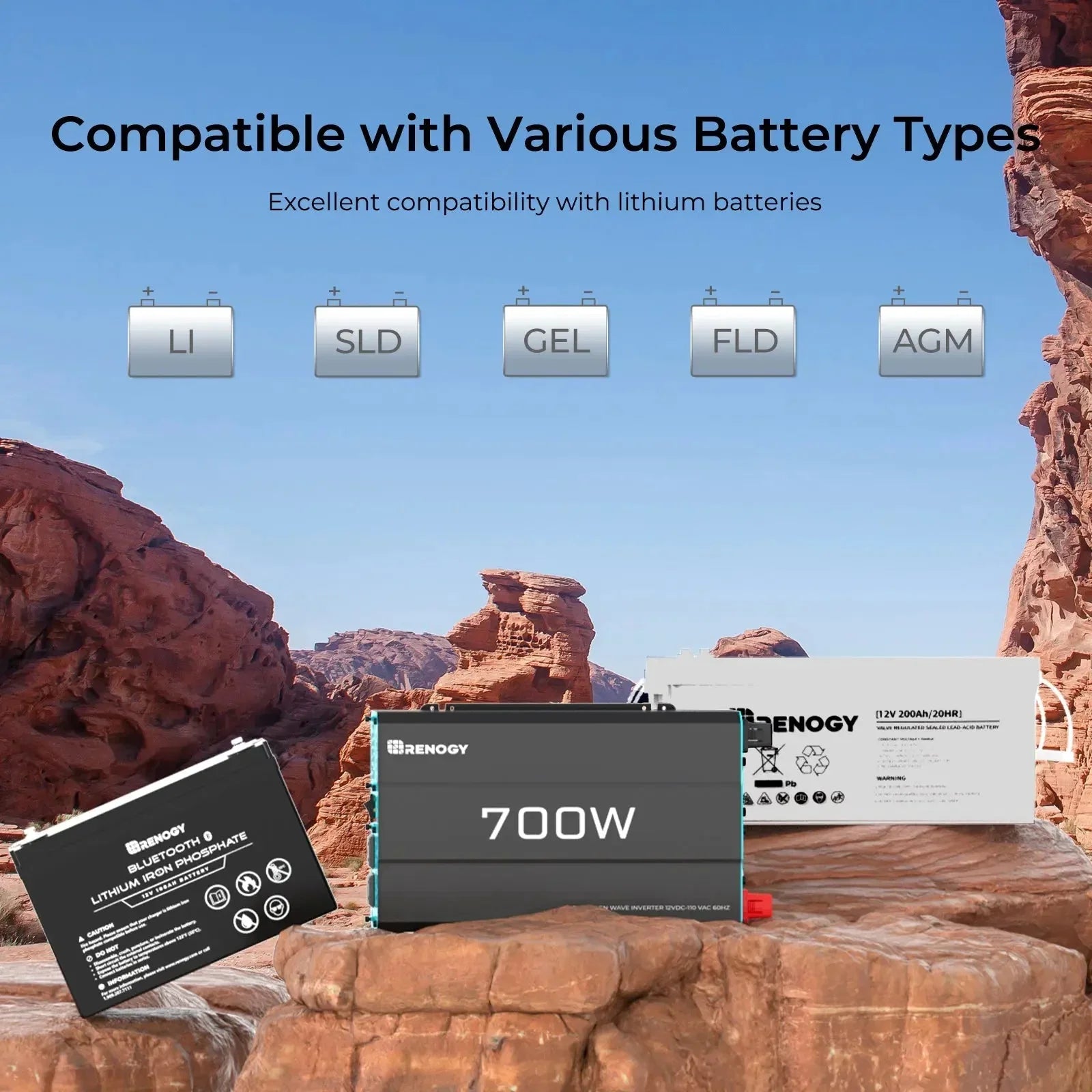 700W 12V Pure Sine Wave Inverter - Green Vista Living