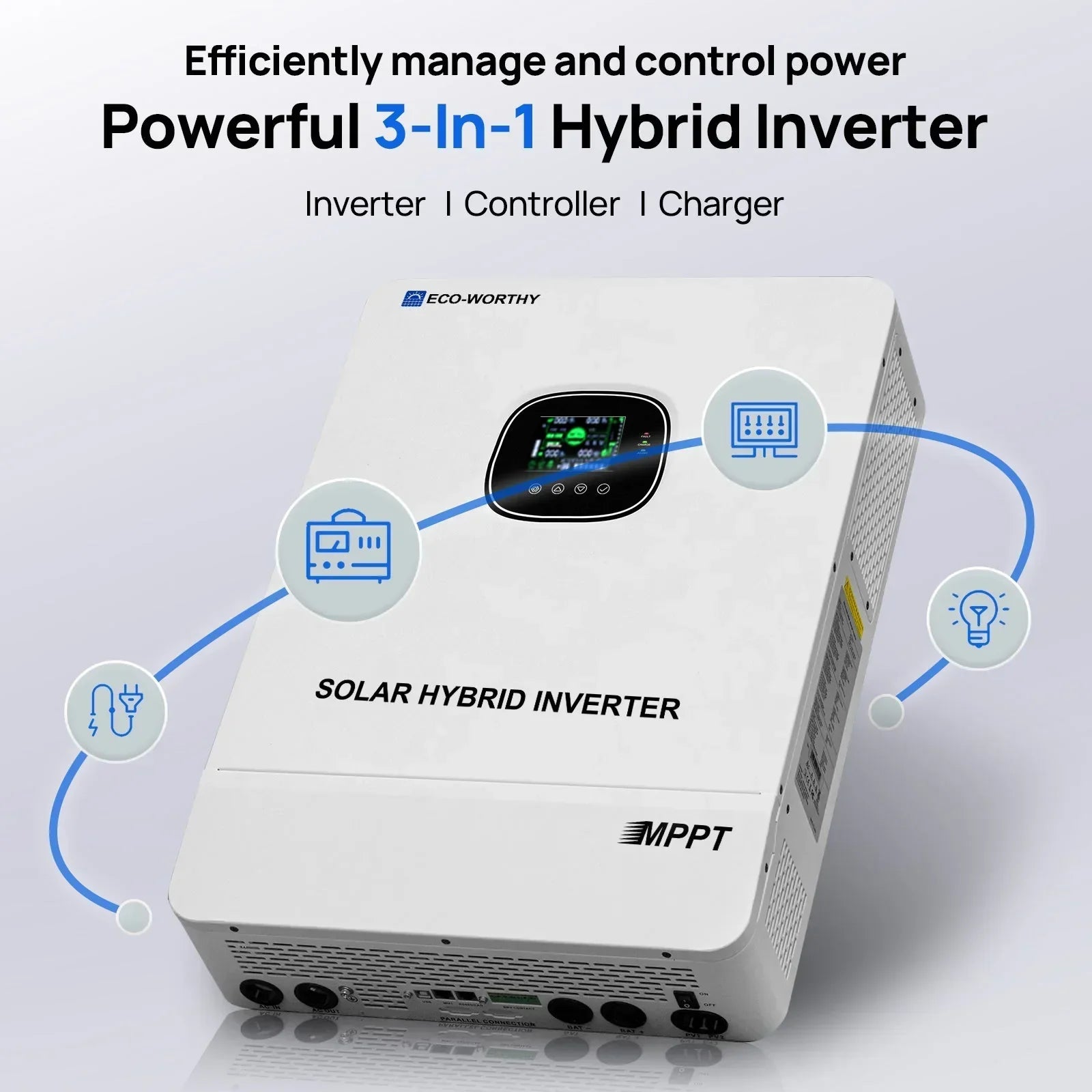 ECO-WORTHY 20.48KWh/30.72KWh Home Backup Power With 48V 100Ah LiFePO4 And 10000W 48V Off-Grid Inverter Eco-Worthy