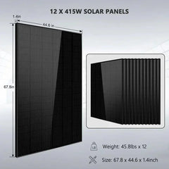 Off-Grid Solar Kit 18000W 48VDC 120V/240V 30.72KWH Lithium Battery 20 X 415 Watts Solar Panels SGR-18K20E - Green Vista Living