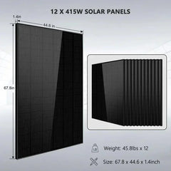 Off-Grid Solar Kit 18000W 48VDC 120V/240V 30.72KWH Lithium Battery 20 X 415 Watts Solar Panels SGR-18K20E - Green Vista Living