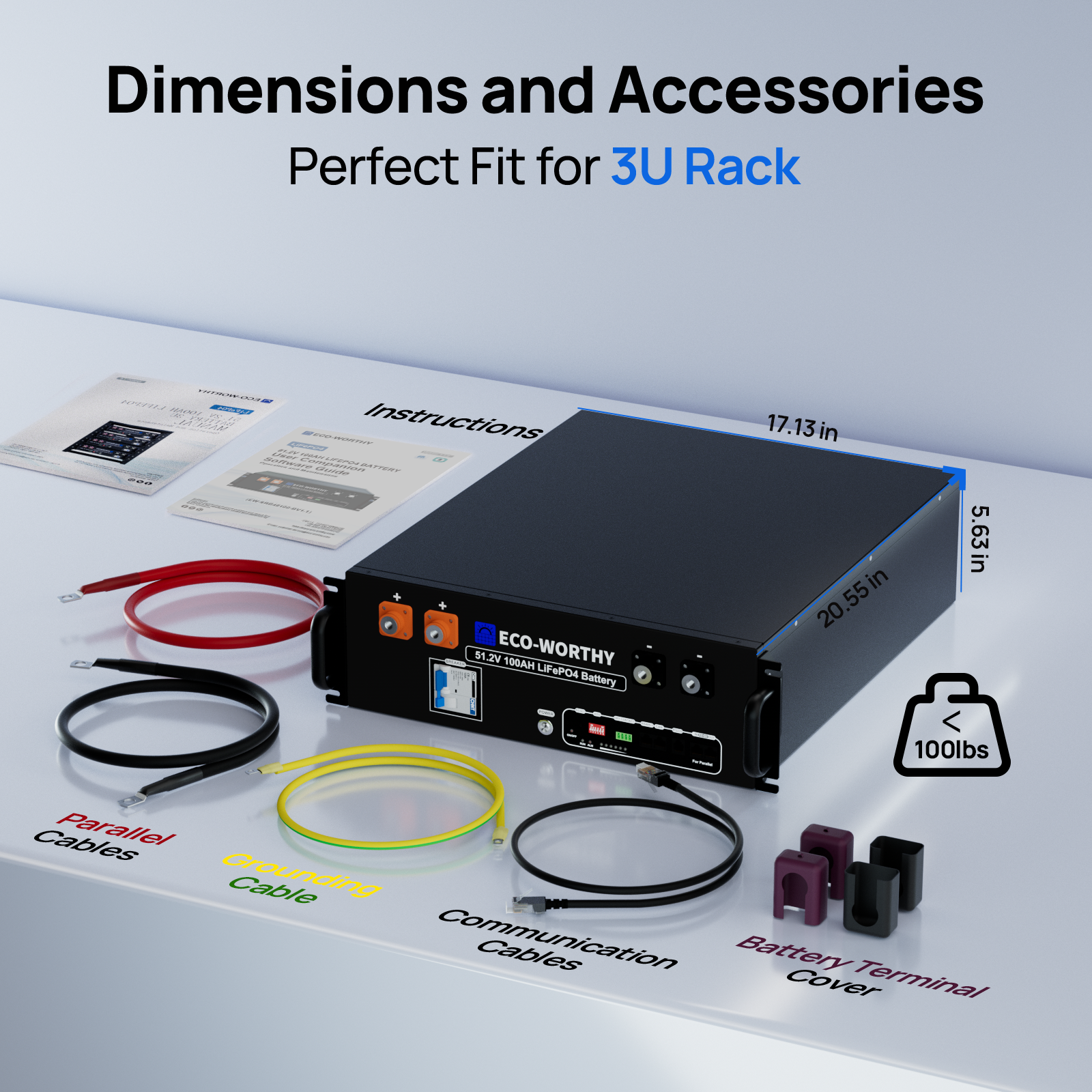 Off Grid Home Power Bundle | 5kW Inverter with 48V 100AH Server Rack Battery Eco-Worthy