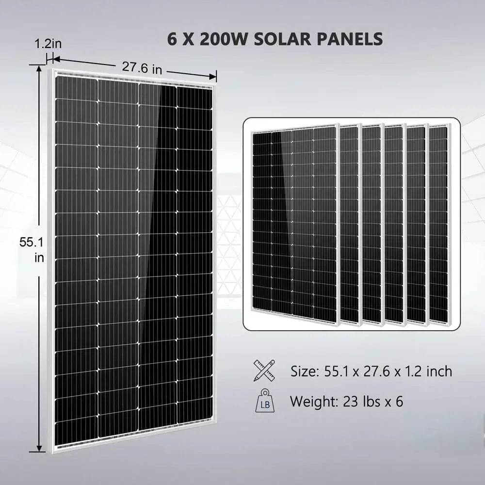 Off Grid Solar Kit 4000W Inverter 12VDC 120V/240V Battery 1200 Watt Solar Back Up SGK-PR4S - Green Vista Living