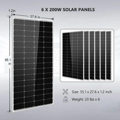 Off Grid Solar Kit 4000W Inverter 12VDC 120V/240V Battery 1200 Watt Solar Back Up SGK-PR4S - Green Vista Living