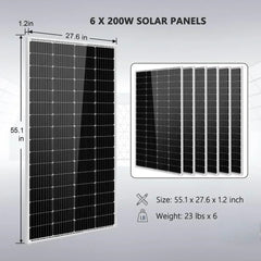 Off Grid Solar Kit 4000W Inverter 12VDC 120V/240V Battery 1200 Watt Solar Back Up SGK-PR4S - Green Vista Living