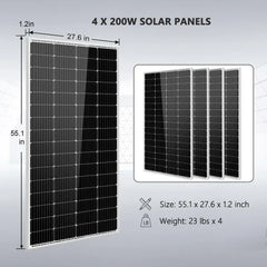 Solar Kit 3000W 24V Inverter 120V output Lithium Battery 800 Watt Solar Panel SGKT-3PRO - Green Vista Living