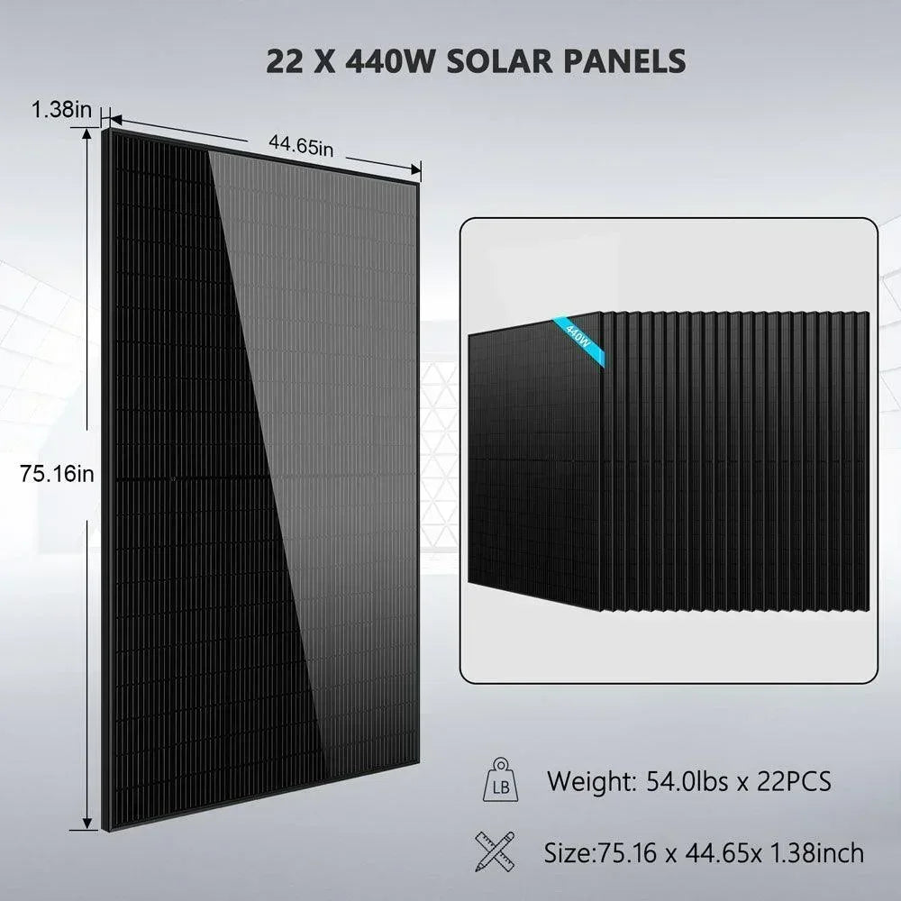 Off Grid Solar Kit 13000W 48VDC 120V/240V 25.6KWH Lithium Battery 22 X 450 Watts Solar Panels SGR-13K25E - Green Vista Living