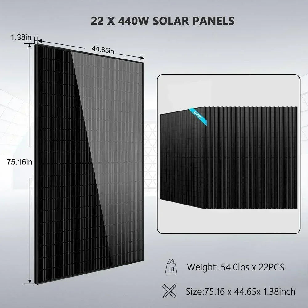 Off Grid Solar Kit 13000W 48VDC 120V/240V 25.6KWH Lithium Battery 22 X 450 Watts Solar Panels SGR-13K25E - Green Vista Living