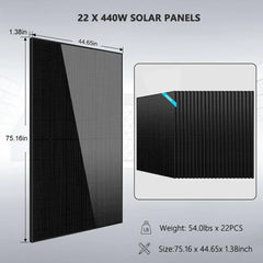 Off Grid Solar Kit 13000W 48VDC 120V/240V 25.6KWH Lithium Battery 22 X 450 Watts Solar Panels SGR-13K25E - Green Vista Living