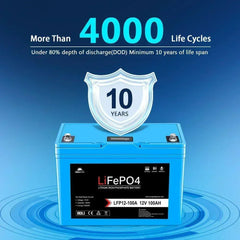 Sungold Power 12V 100AH LiFePO4 Deep Cycle Lithium Battery / Bluetooth /Self-heating / IP65 - Green Vista Living