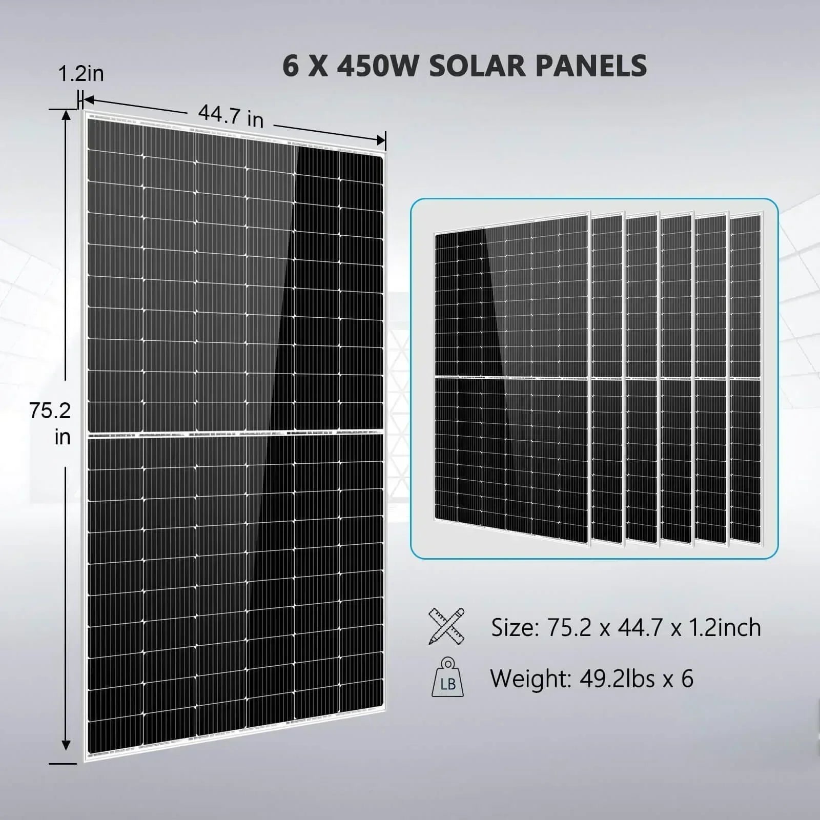 Solar Kit 5000W 48V 120V output 10.24KWH Lithium Battery 2700 Watt Solar Panel SGK-5PRO - Green Vista Living