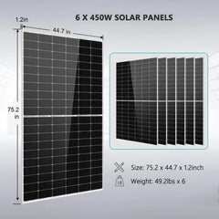 Solar Kit 5000W 48V 120V output 10.24KWH Lithium Battery 2700 Watt Solar Panel SGK-5PRO - Green Vista Living