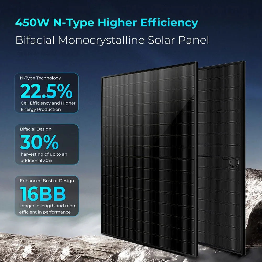 Off-Grid Solar Kit 10KW 48VDC 120V/240V LifePo4 20.48KWH Lithium Battery 12 X 450 Watts Solar Panels SGR-10K20E - Green Vista Living