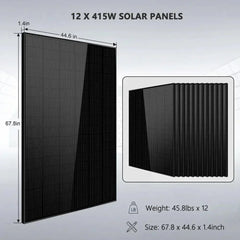 Off-Grid Solar Kit 8000W 48VDC 120V/240V LifePo4 10.24KWH Lithium Battery 8 X 415 Watts Solar Panels SGR-8K10E - Green Vista Living