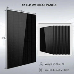 Off-Grid Solar Kit 8000W 48VDC 120V/240V LifePo4 10.24KWH Lithium Battery 8 X 415 Watts Solar Panels SGR-8K10E - Green Vista Living