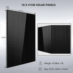 Off-Grid Solar Kit 18000W 48VDC 120V/240V 30.72KWH Lithium Battery 20 X 415 Watts Solar Panels SGR-18K20E - Green Vista Living