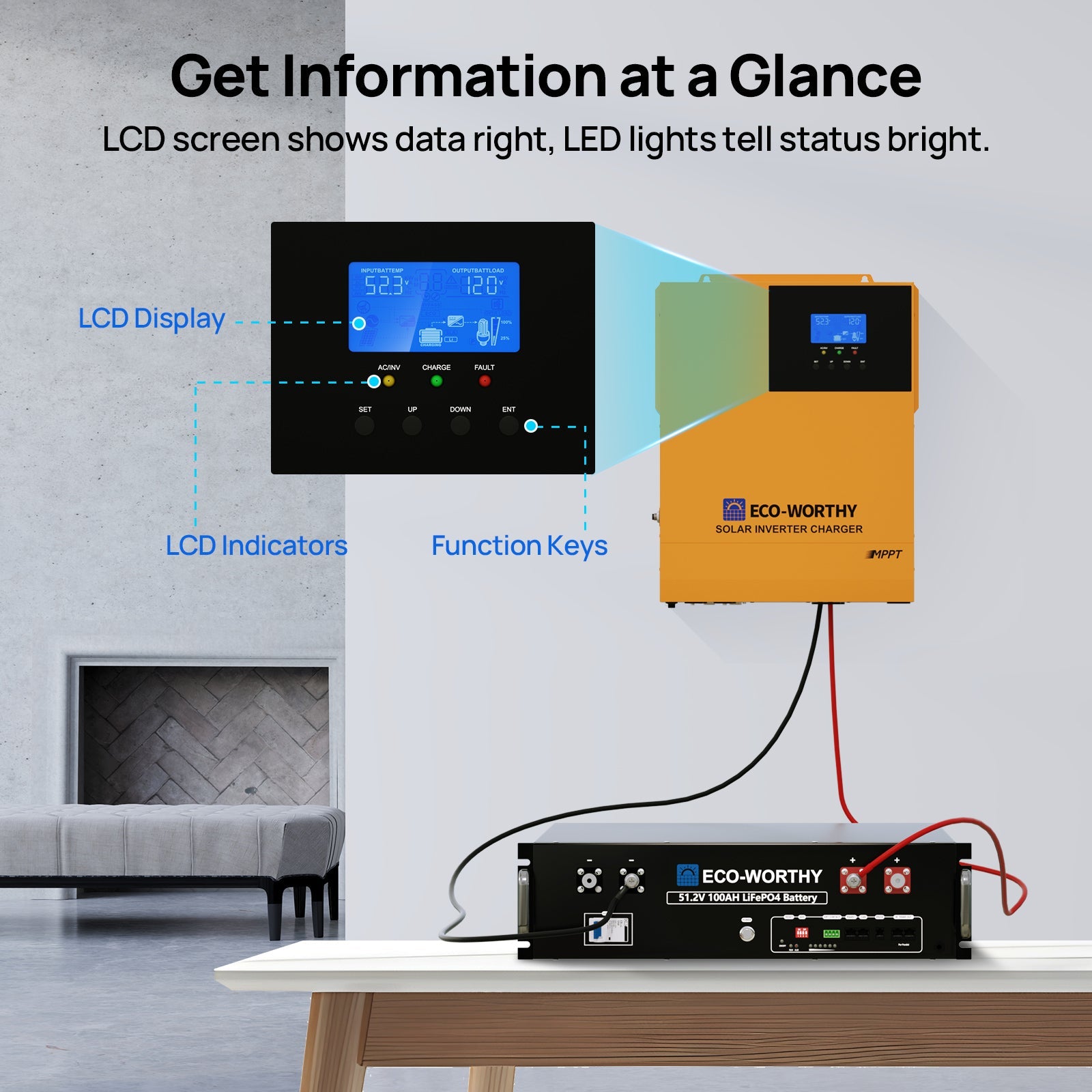 Eco-Worthy 1560W 48V (8×195W) Complete Off-Grid Solar Kit | 3.5kW Inverter + 48V 100Ah Rack Battery - Green Vista Living
