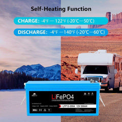 Sungold Power 12V 200Ah LiFePo4 Deep Cycle Lithium Battery Bluetooth / Self-Heating / IP65 - Green Vista Living